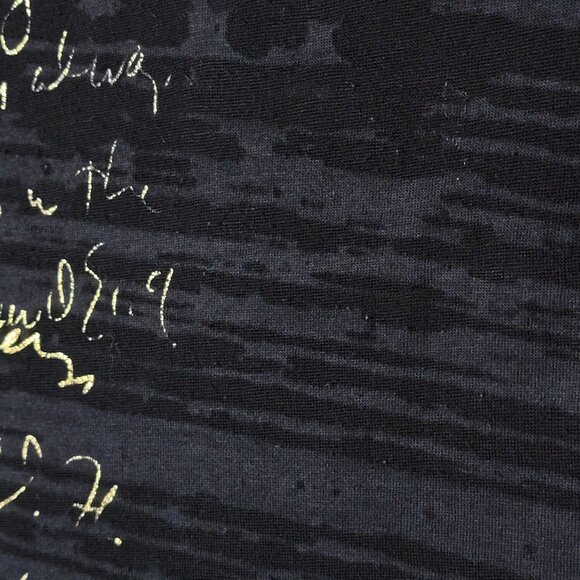 Express Womens Black Gold Y2K 2000s Burnout Abstract Script Graphic Top Small - Picture 7 of 10